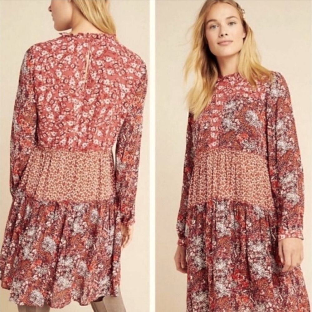 Anthropologie Maeve ‘Esther Patchwork Tiered Dress’, Size XSMALL